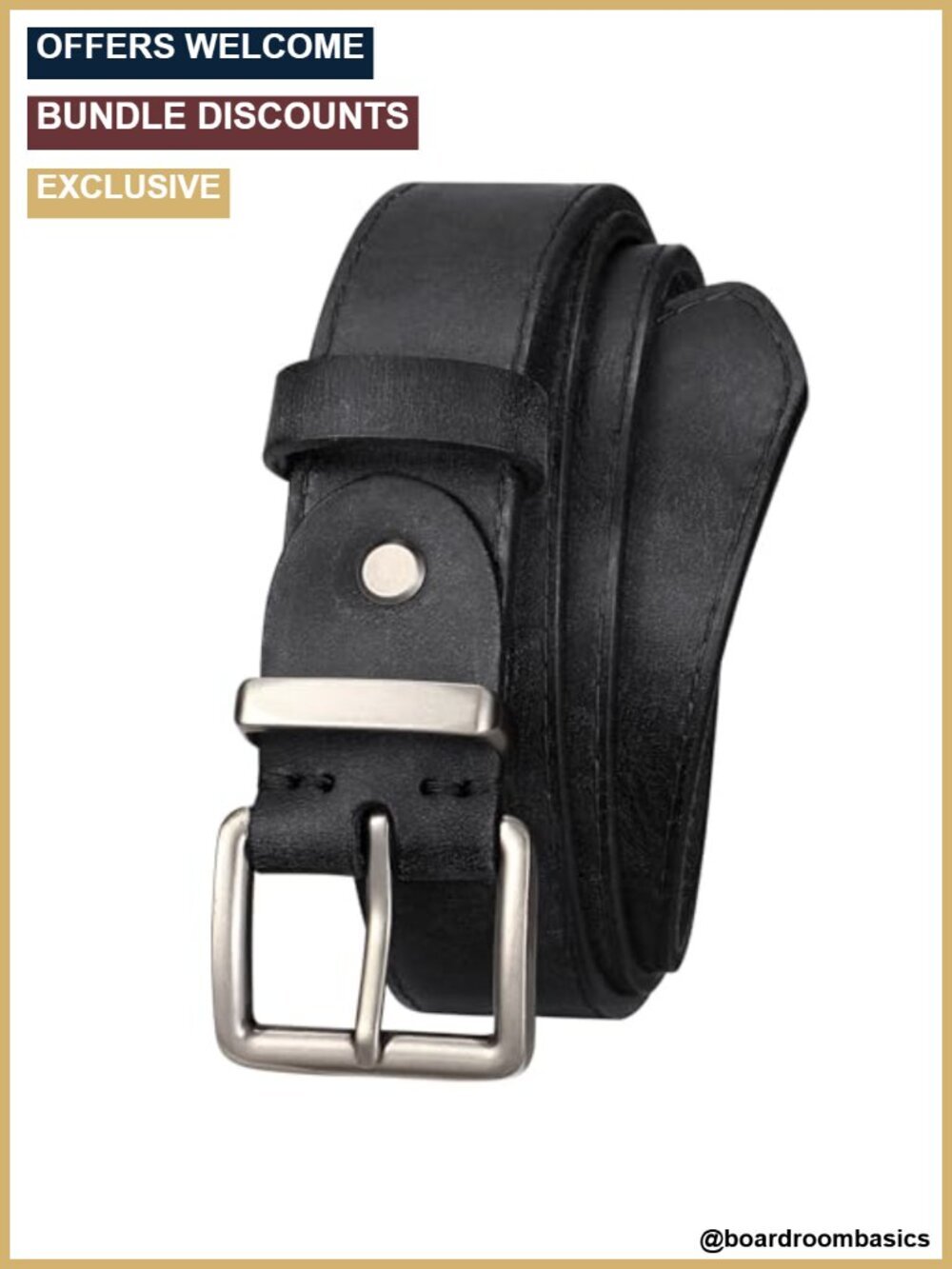 Women's Genuine Leather Belt - Full Grain Waist Belt for Jeans & Pants